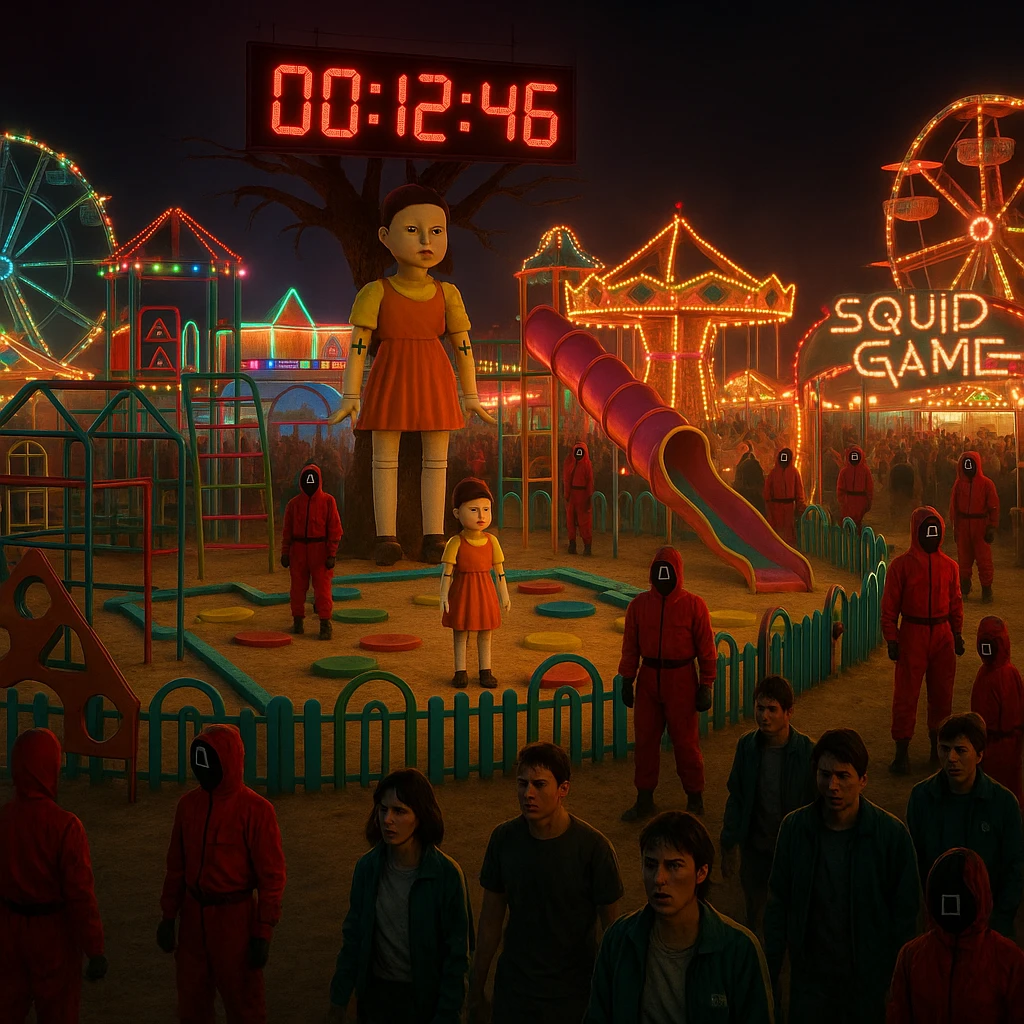 The Squid game  the game ( serie netflix)  dead game ( version parc atrraction) emoji