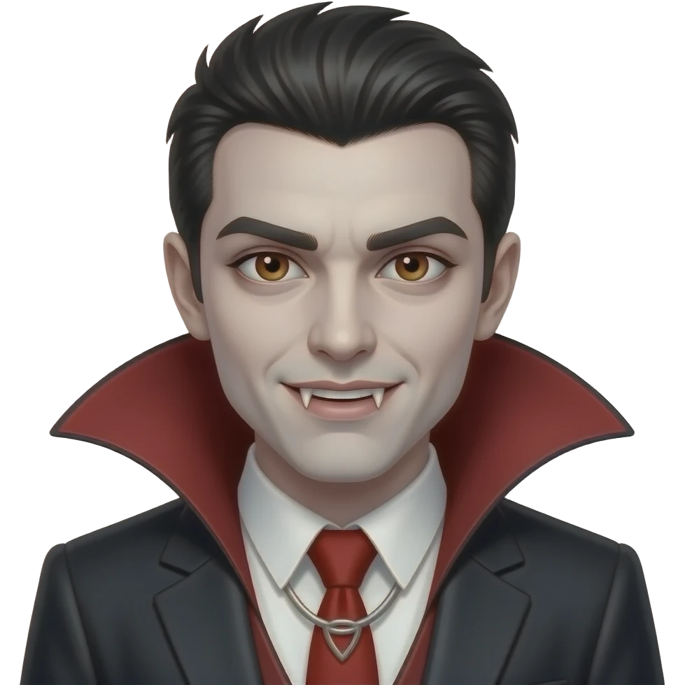 A vampire being very sexy emoji
