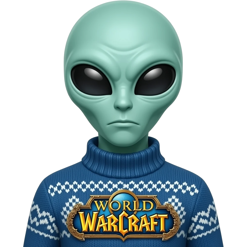 ALIEN marrant AVEC UN PULL WORLD OF WARCRAFT >500 ko emoji