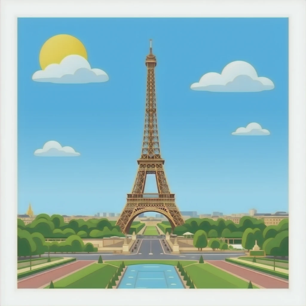 View of the eiffel tower from the Trocadéro paris emoji