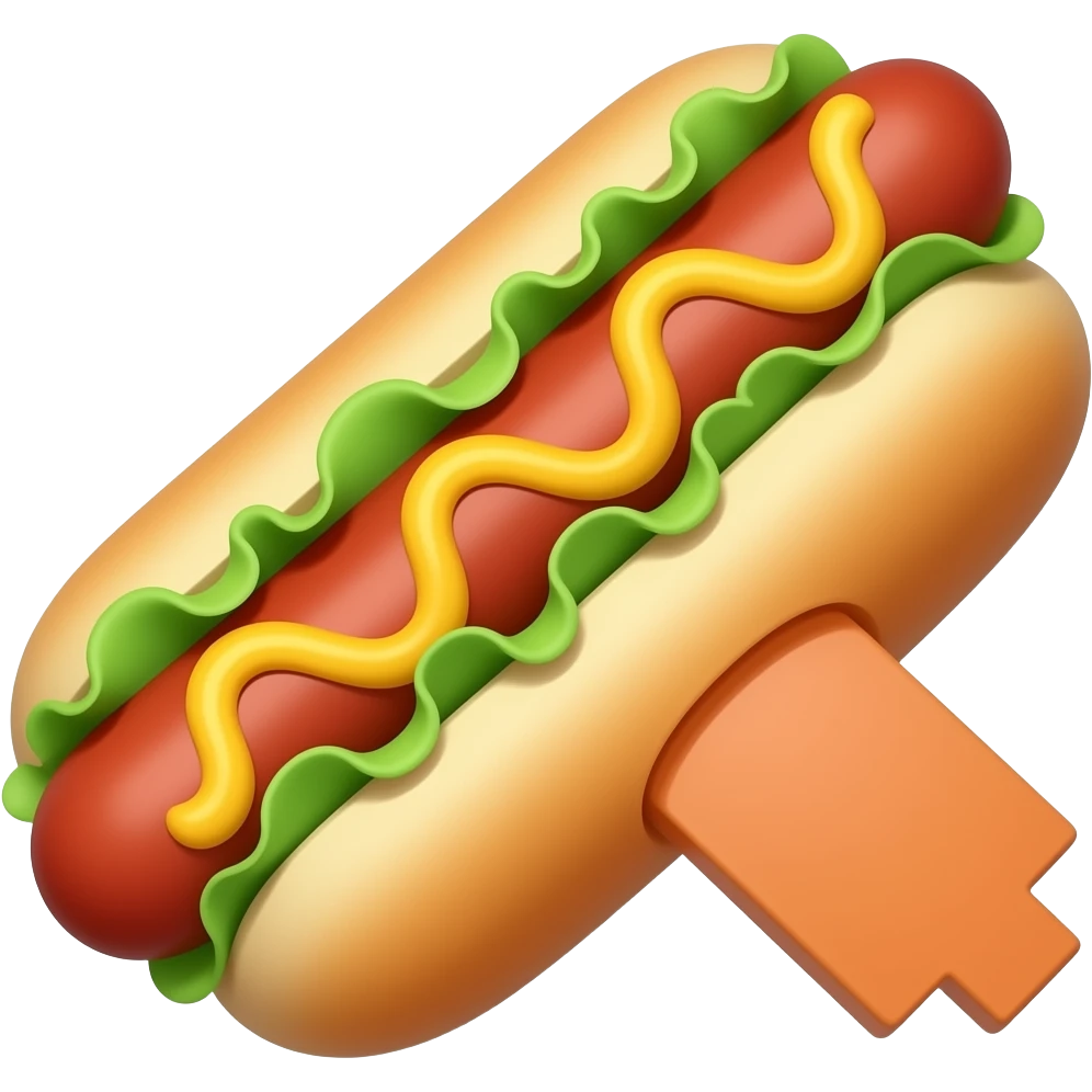 Hotdog with arrow on the bun no lettuce emoji