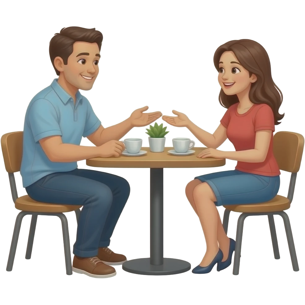 Hombre y mujer conociéndose emoji