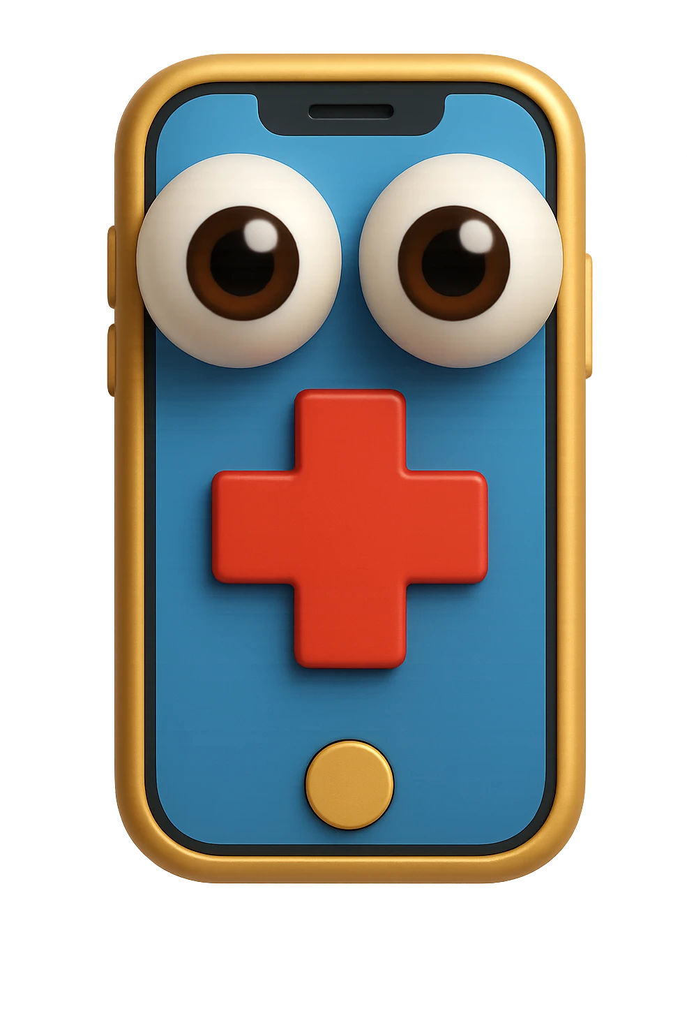 emoji 3d stile iphone di schermo medico con occhi 3d emoji