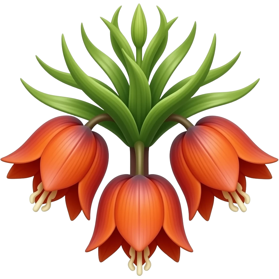 нарисуй цветок Crown Imperial с небольшим лоском и объемом, во весь рост emoji