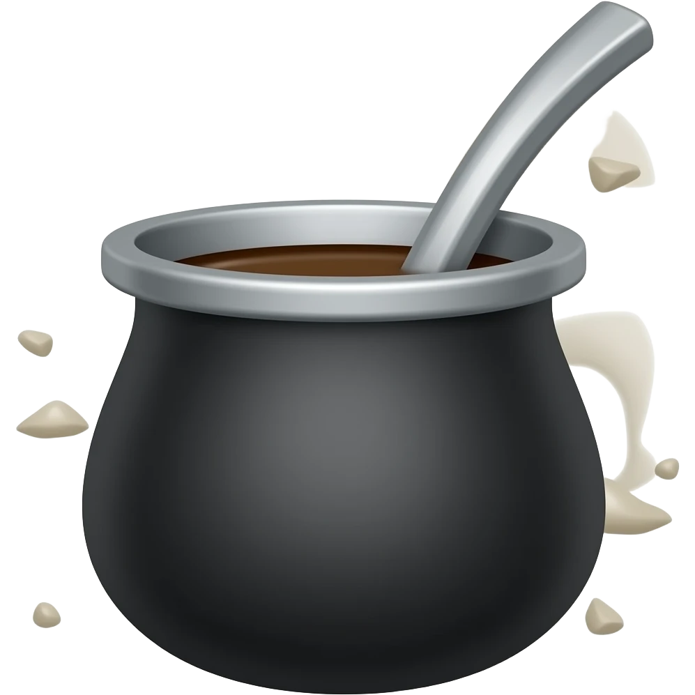 mate argentino de acero color total negro con bombilla emoji