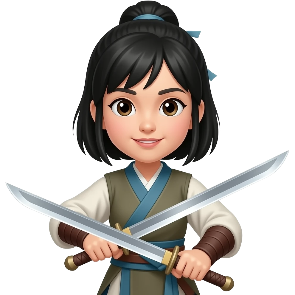 Padawan Chinese girl  with blades emoji