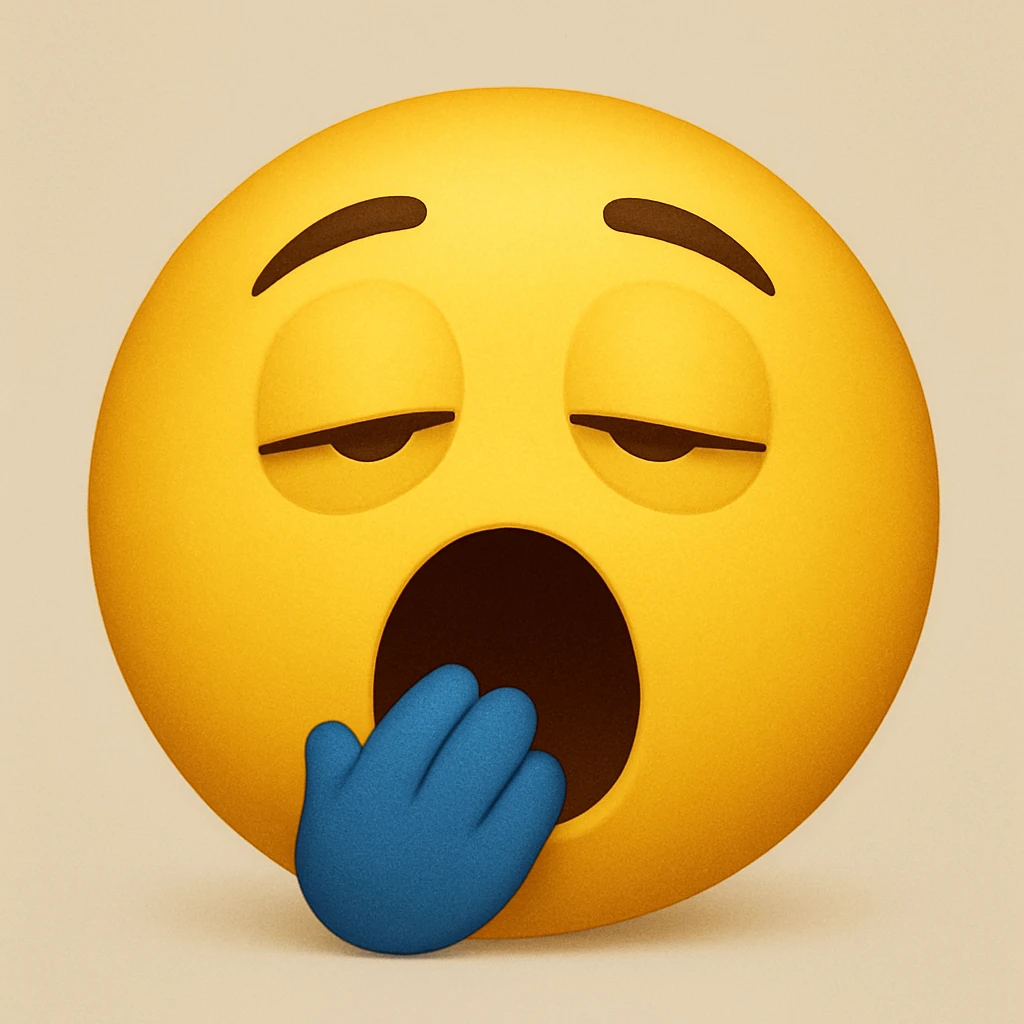 yellow emoji with a sleepy yawn emoji