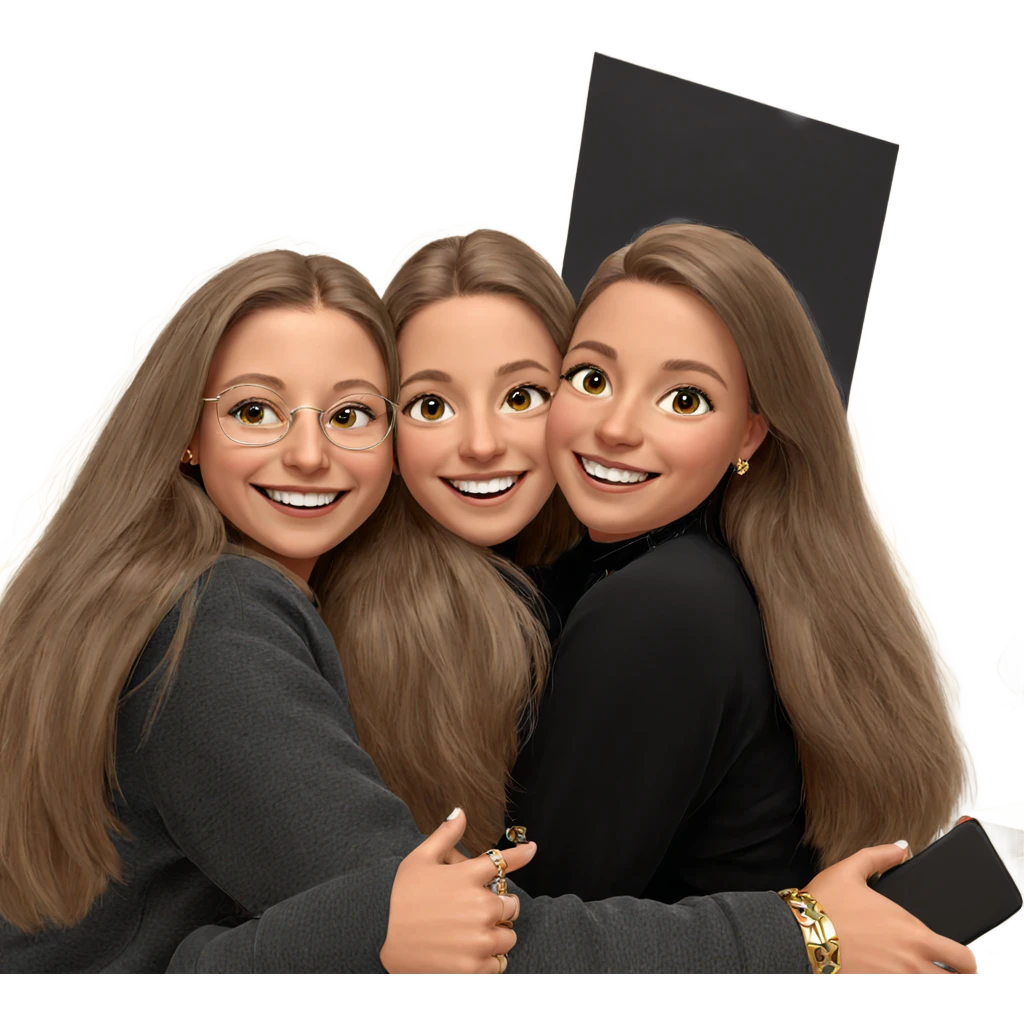 happy girls wearing jewelry emoji