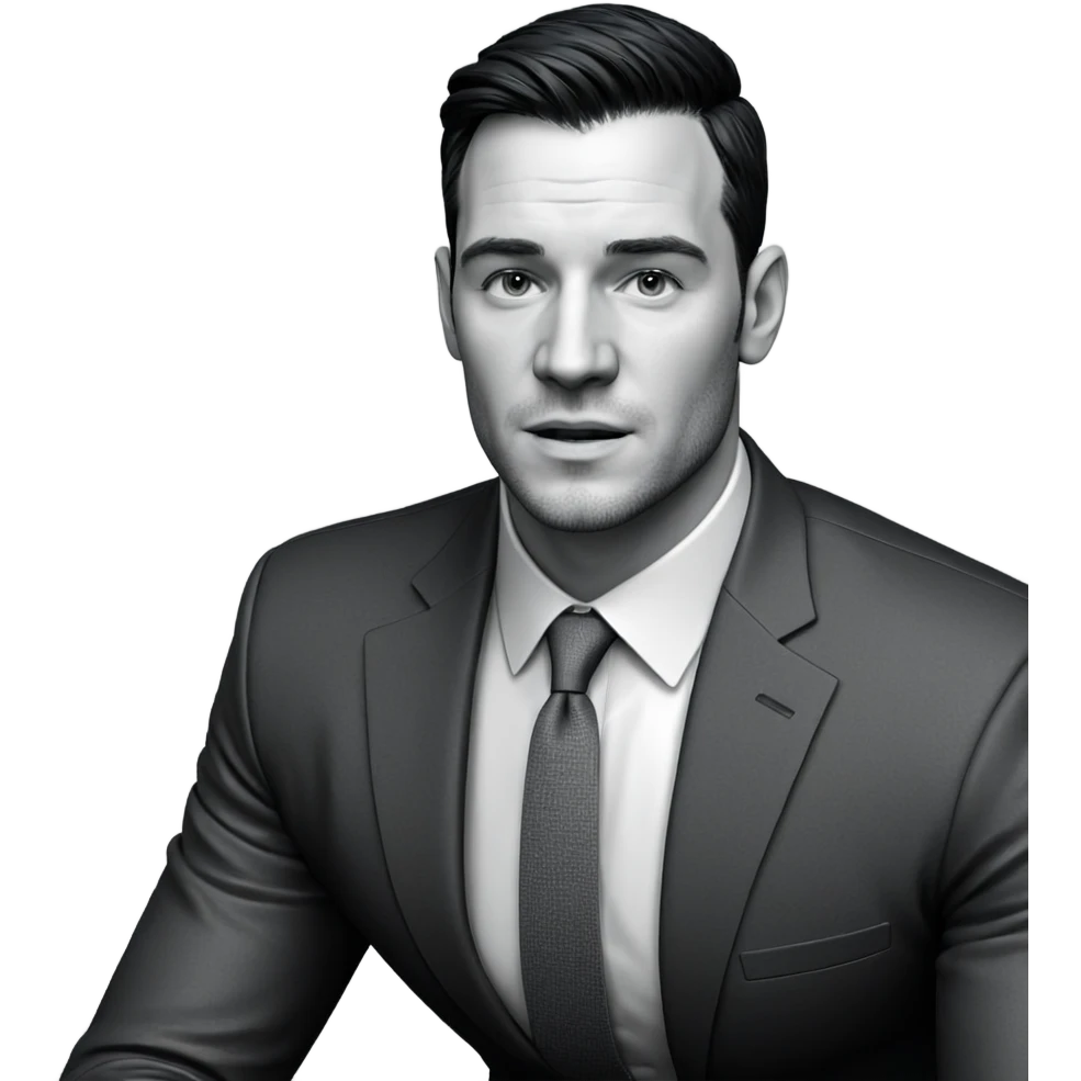 monochrome portrait of a man emoji