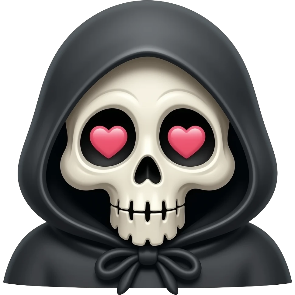 Grim reaper cute heart eyes emoji