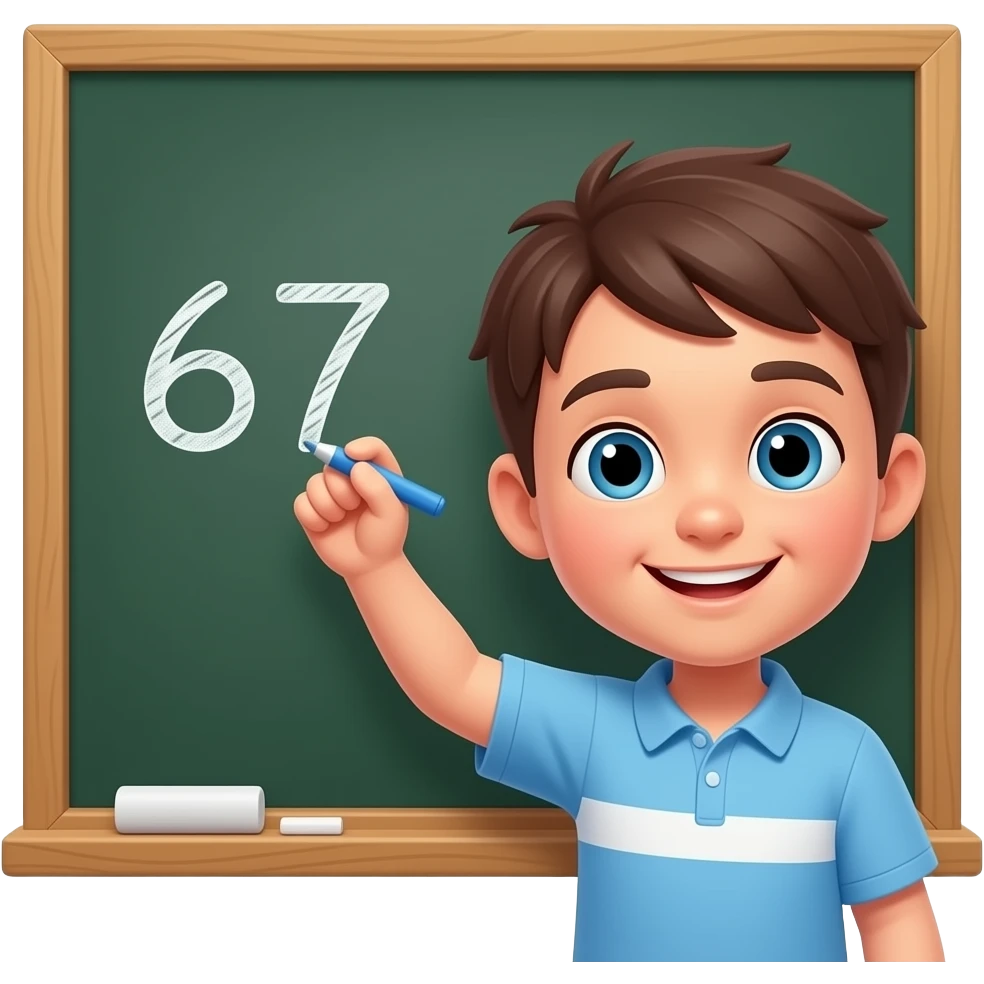 un niño haciendo 67 emoji