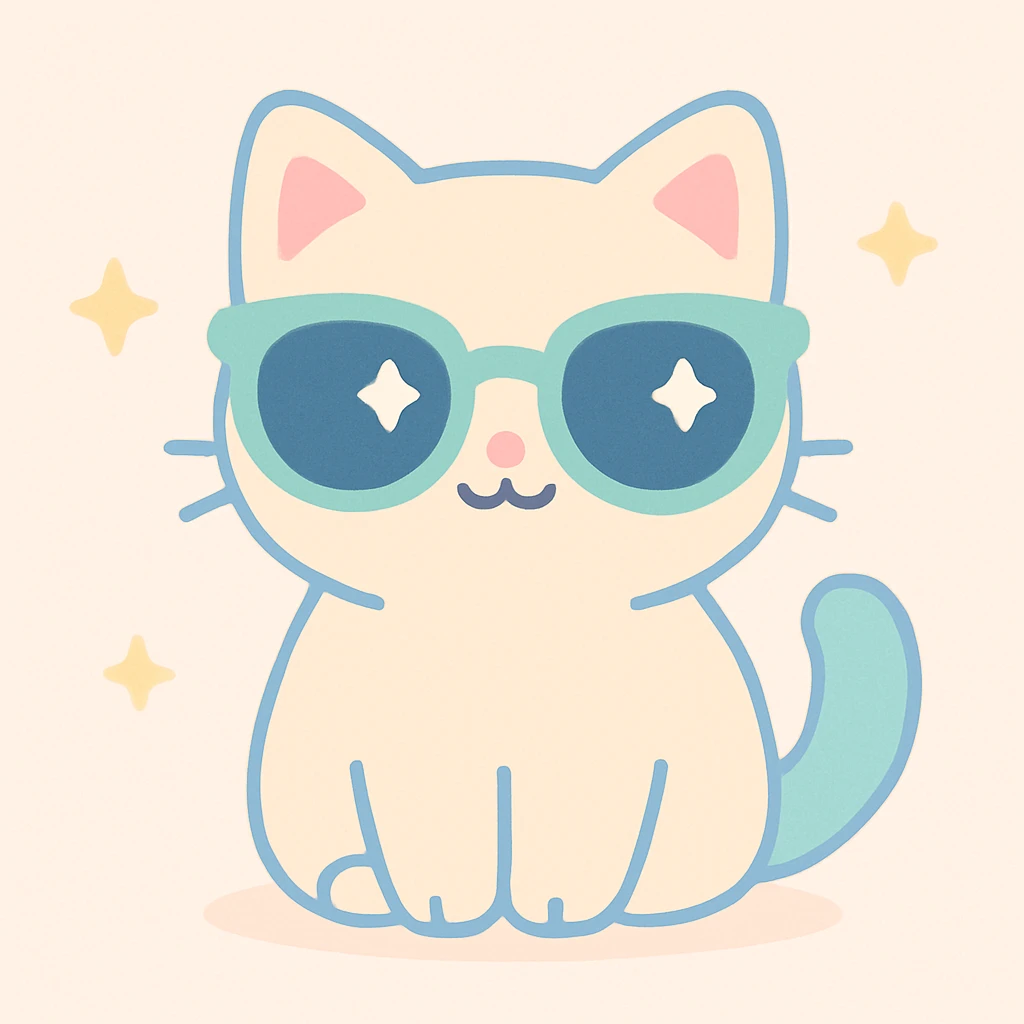 cat wearing sunglasses, cute and charming emoji
