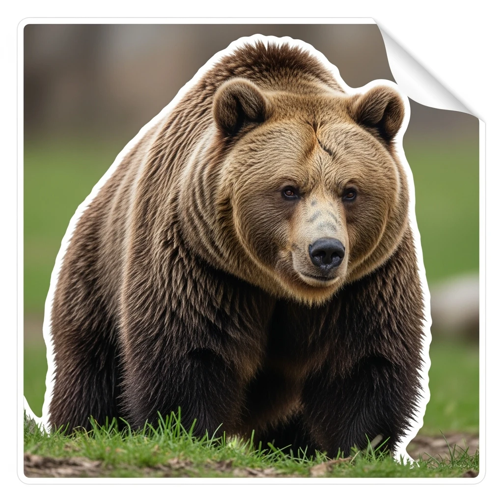 Brown bear realistic sticker emoji