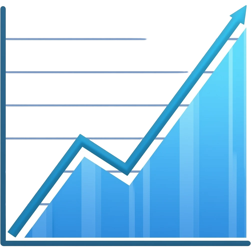 blue graph chart with a LINEAR curve emoji