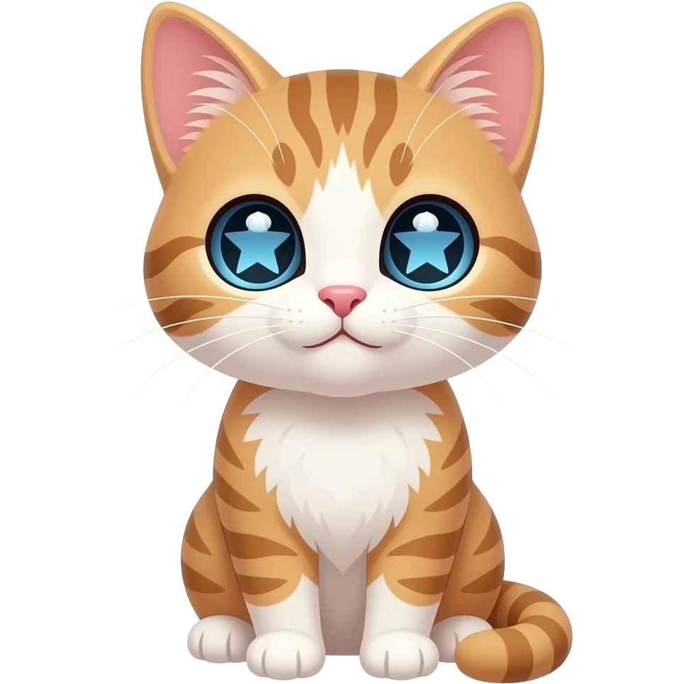 Котик со звёздочками в глазах emoji