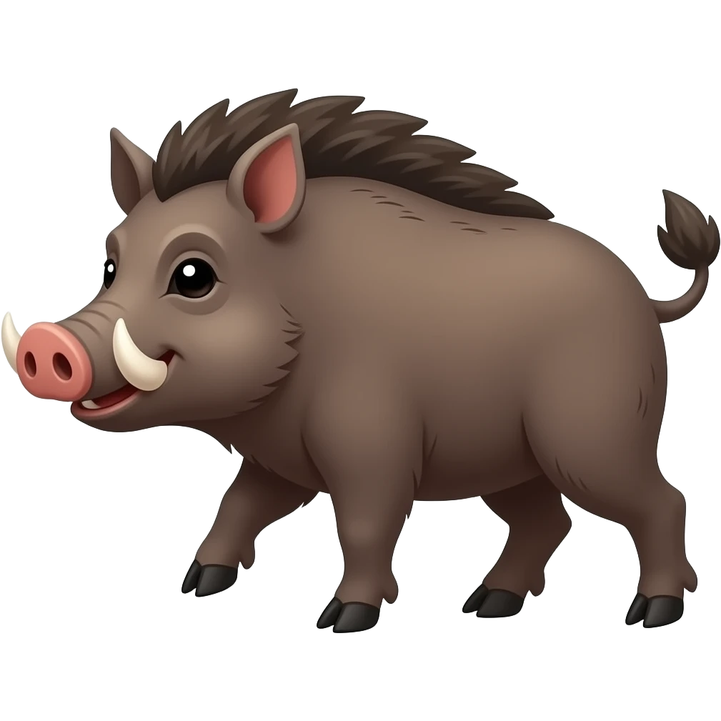 Cartoon boar walks emoji