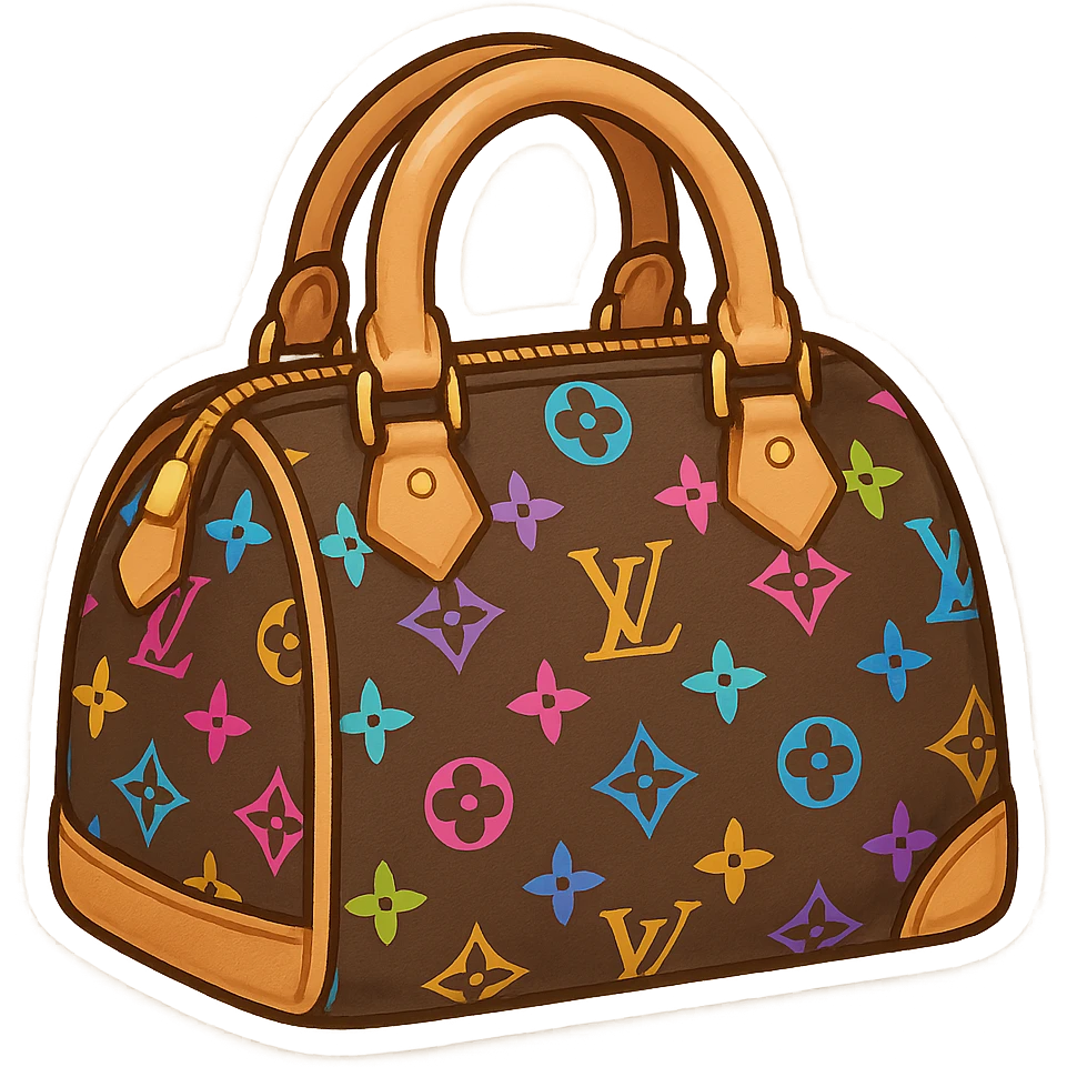 Luxury LV handbag colorful emoji
