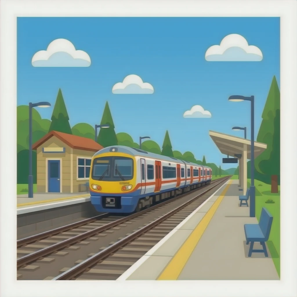 Emoji train station background emoji