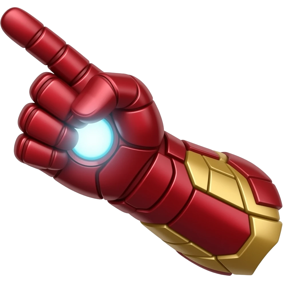 Click, click thumb and point finger iron man arm glove emoji