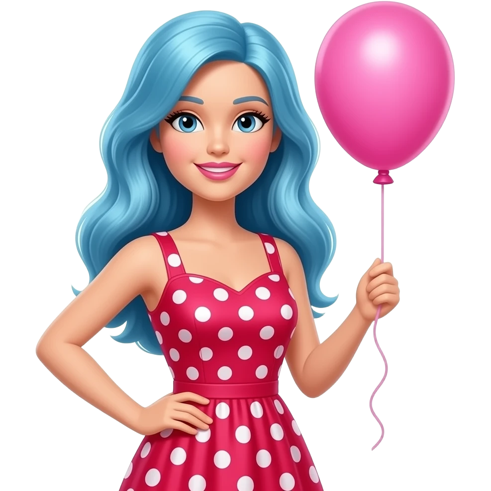 Barbie de cabelo azul emoji