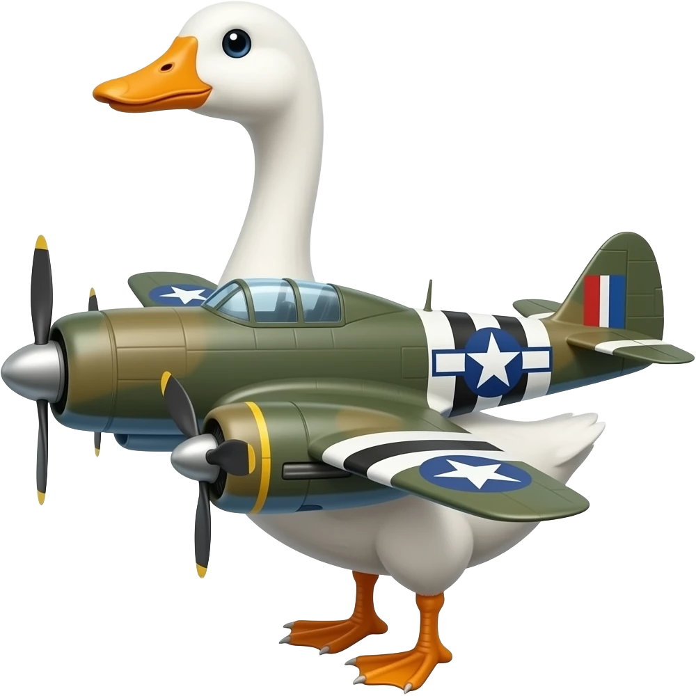 goose fused with bomber plane emoji