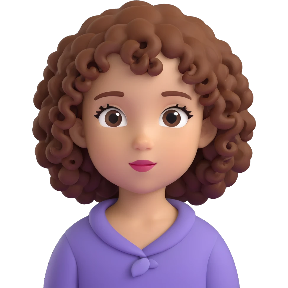 niña pequeña con el pelo rizado emoji