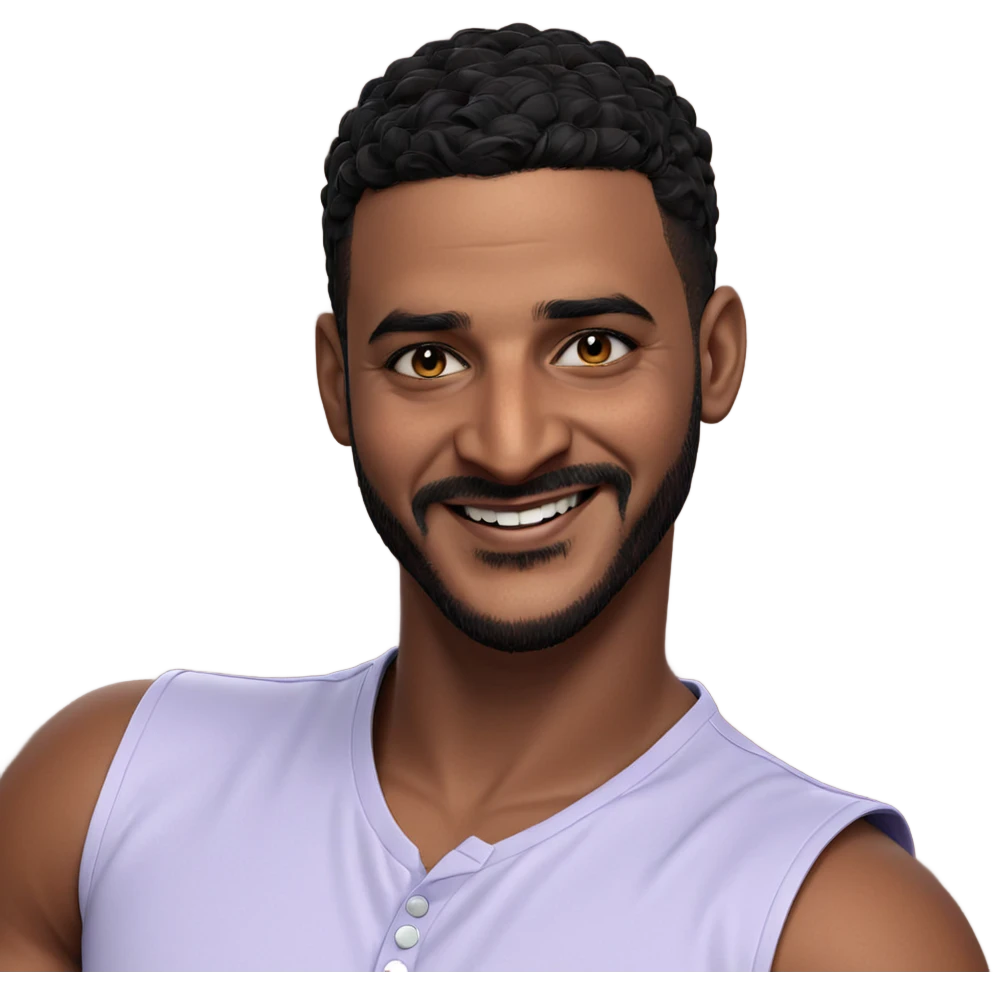 smiling dark-skinned male portrait emoji