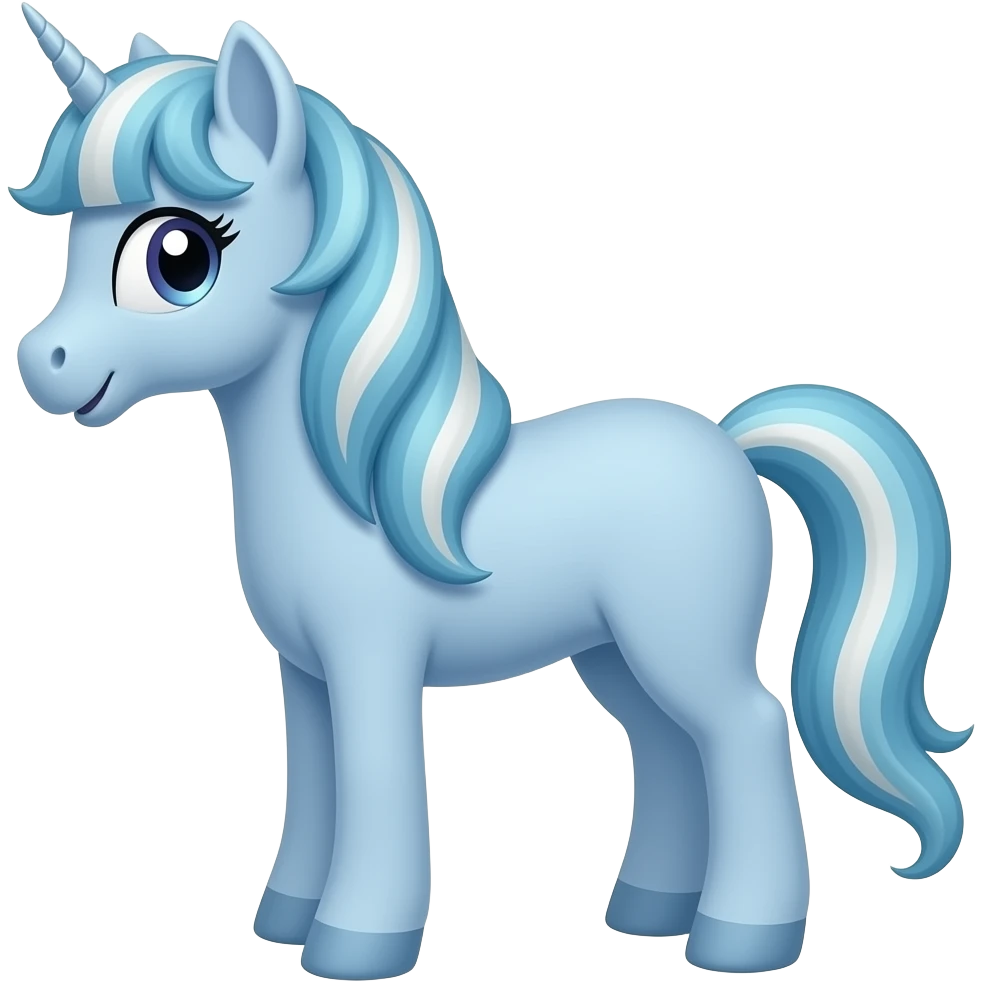 Un emoji de un pony azul de cresta larga emoji
