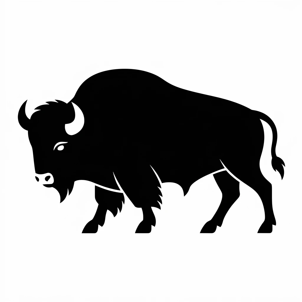 Bison icon black silhouette emoji