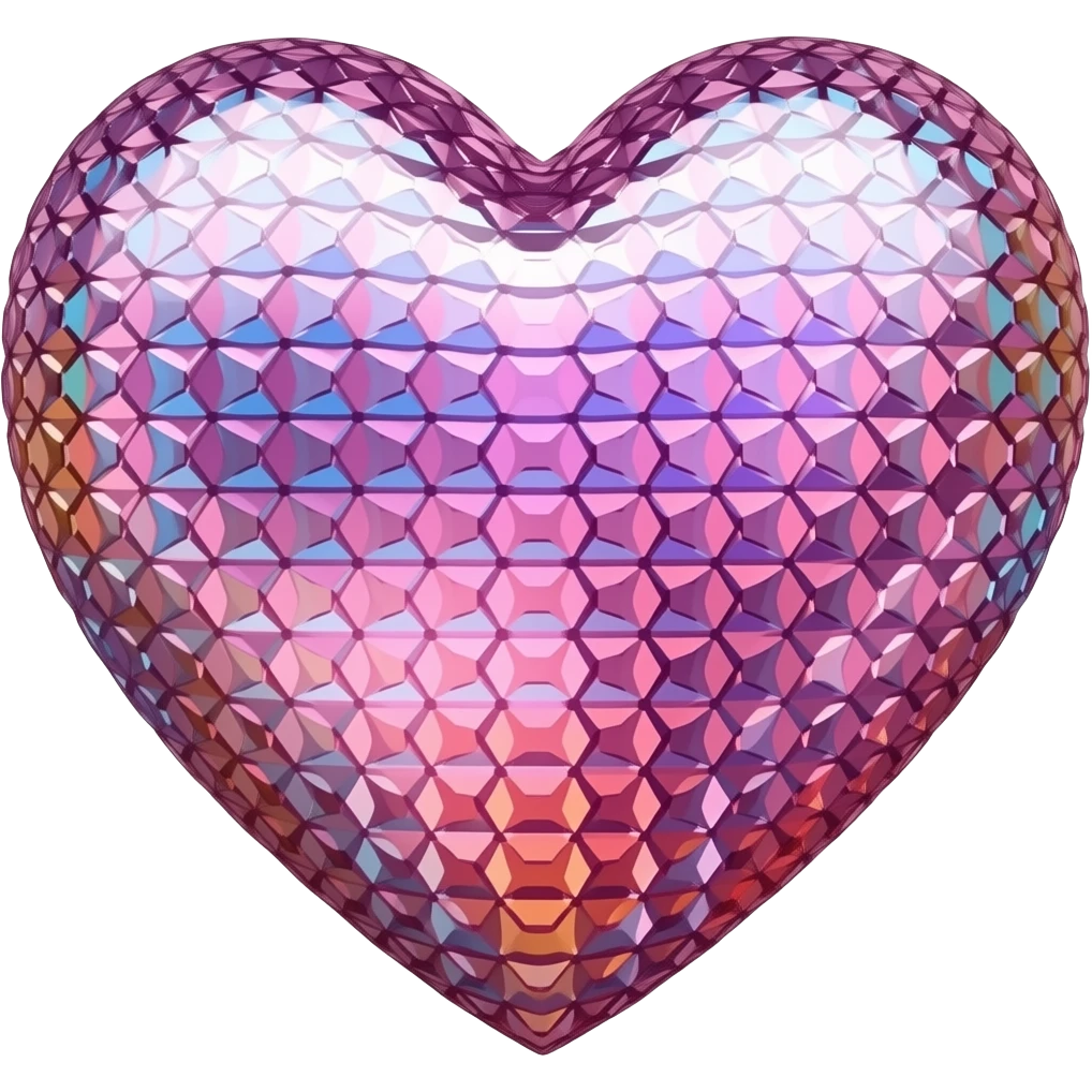 heart with glitter, pink and blue, red emoji