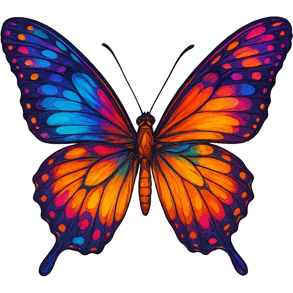 digital illustration of a butterfly, no background emoji