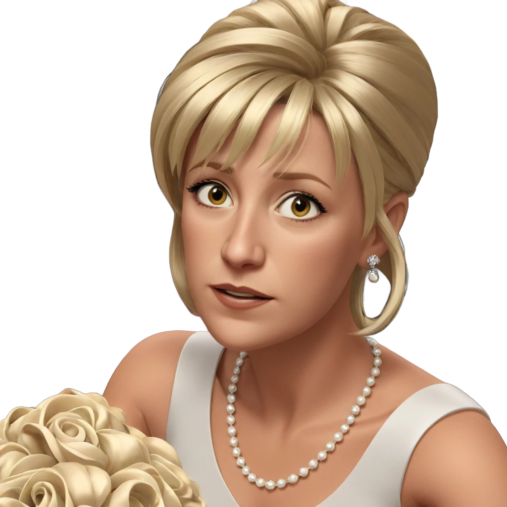 blonde girl in elegant dress emoji