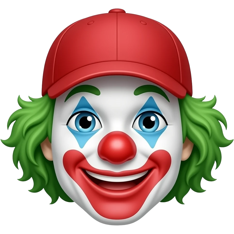 Clown with red baseball hat emoji