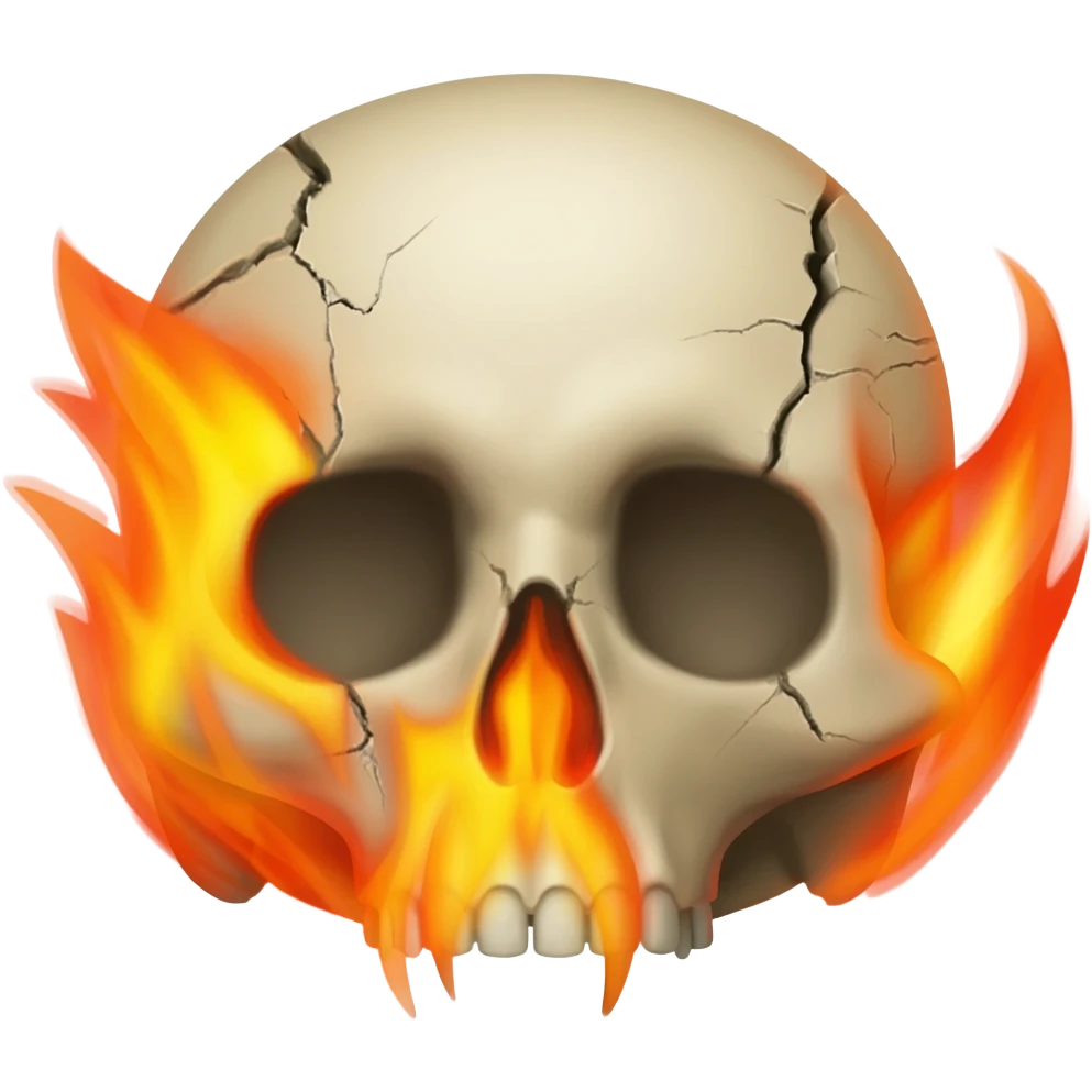Caveira com fogo emoji