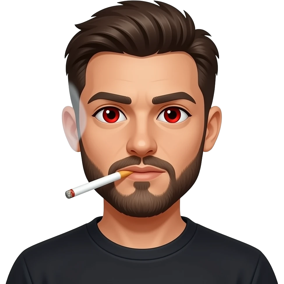 Person eyes red smoking weed emoji