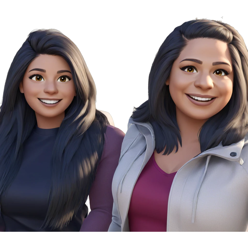 smiling girls in stylish outfits emoji