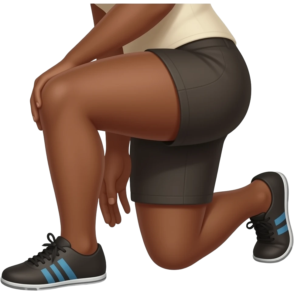 Brown tone emoji brown bended leg, thigh, knee emoji