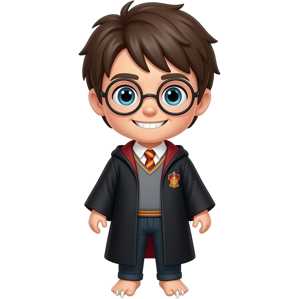 harry potter with teeth instead of feet and eyes and ears emoji
