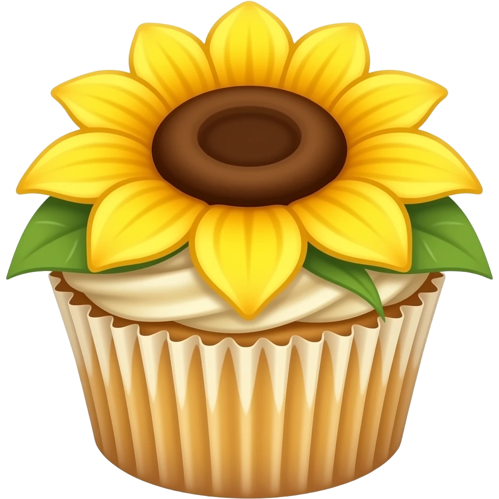sunflower cupcake emoji