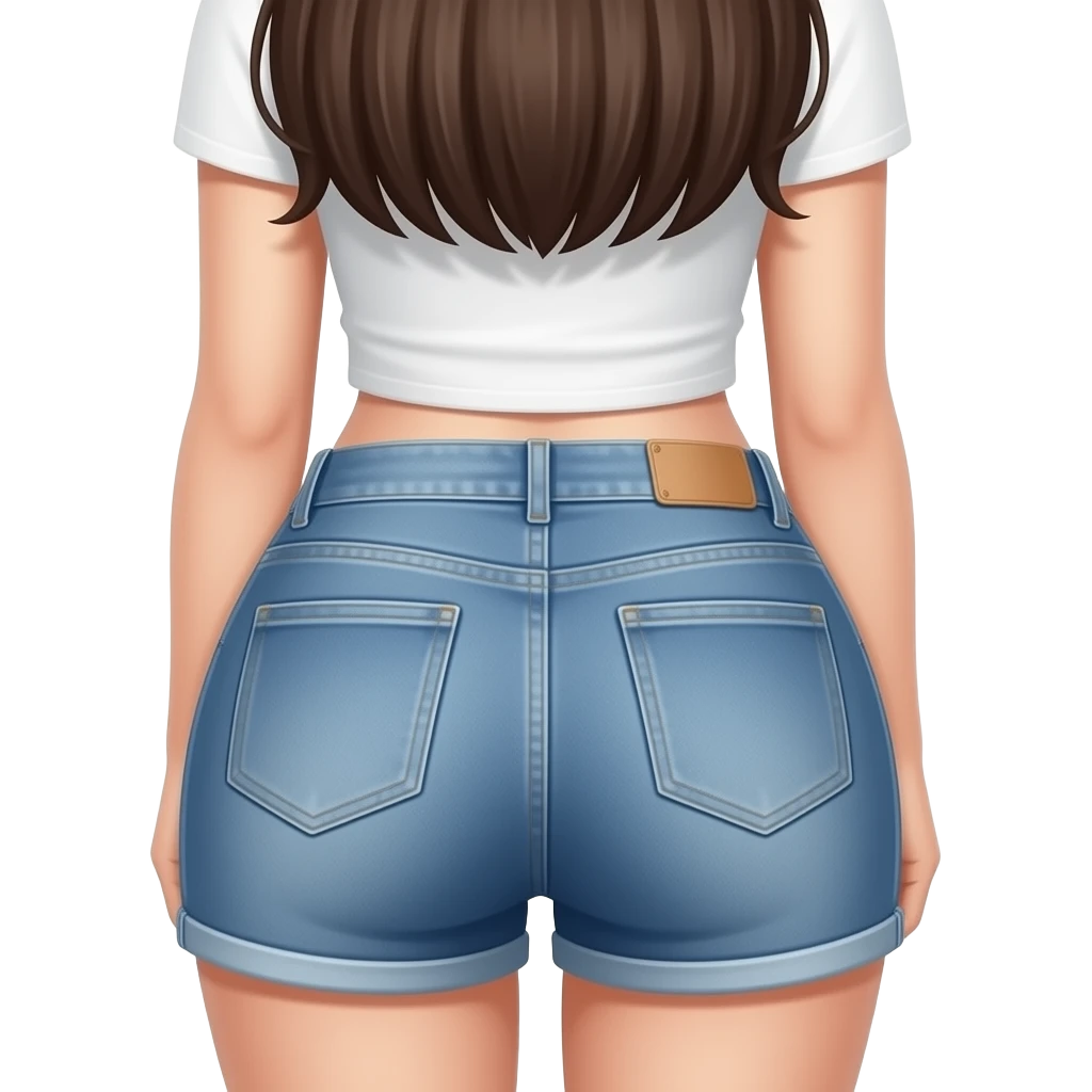 예쁜여자 브라이저만 입고 엉덩이를 내밀고있는 emoji