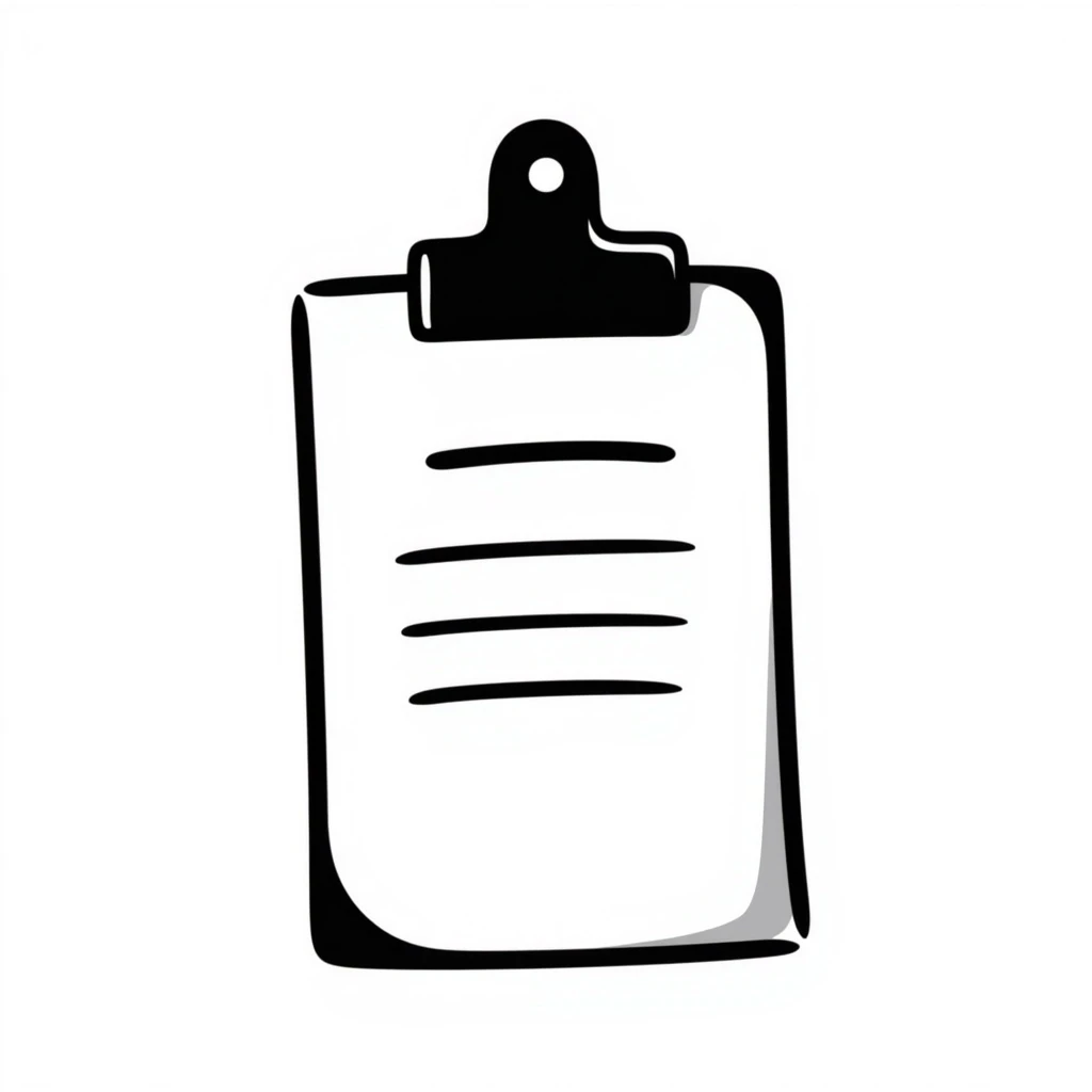 clipboard icon, hand-drawn style emoji