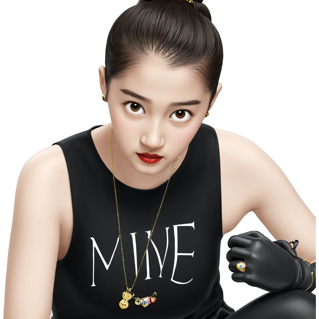 girl with gloves and jewelry emoji