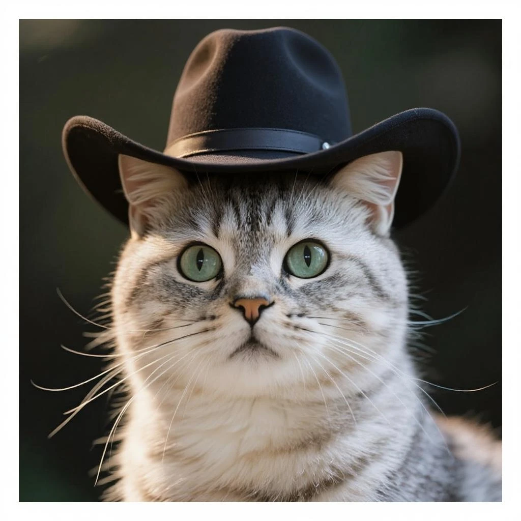 make the cat wear a cowboy hat emoji