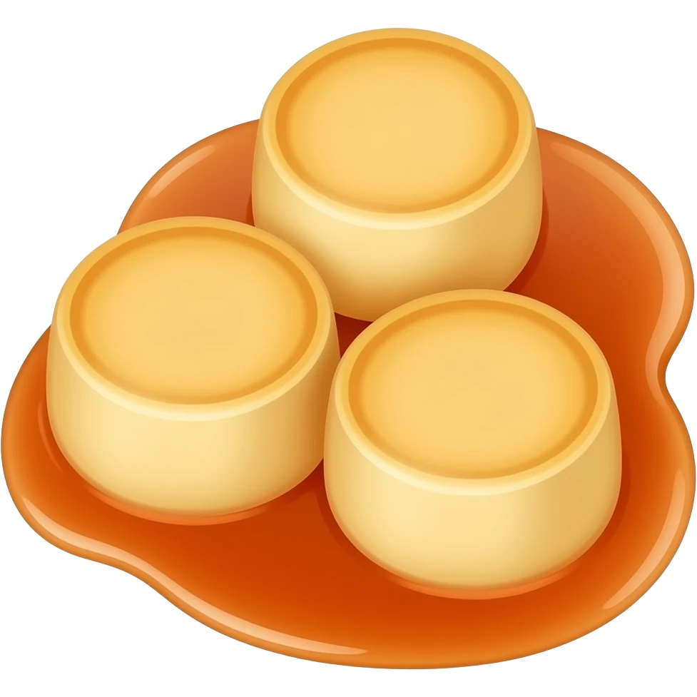 3 קציצות טופו עגולות ברוטב כתום emoji