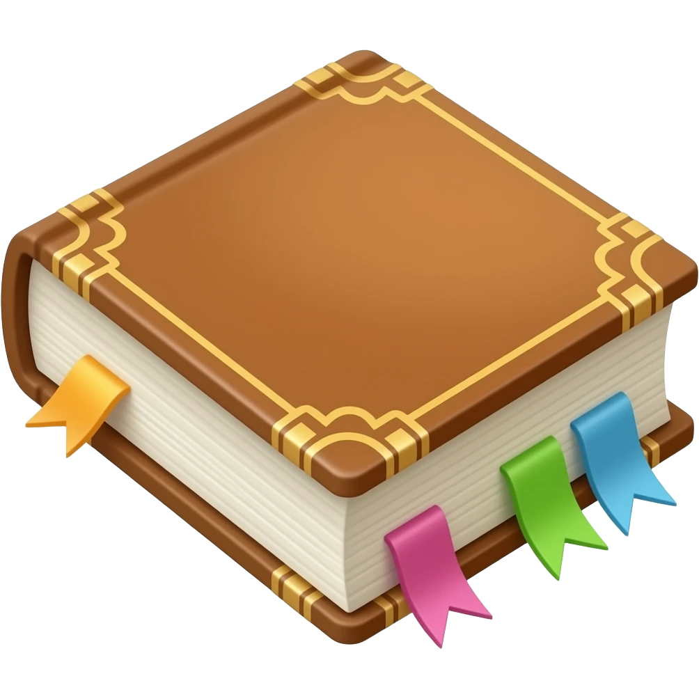 thick book with bookmarks and tabs emoji