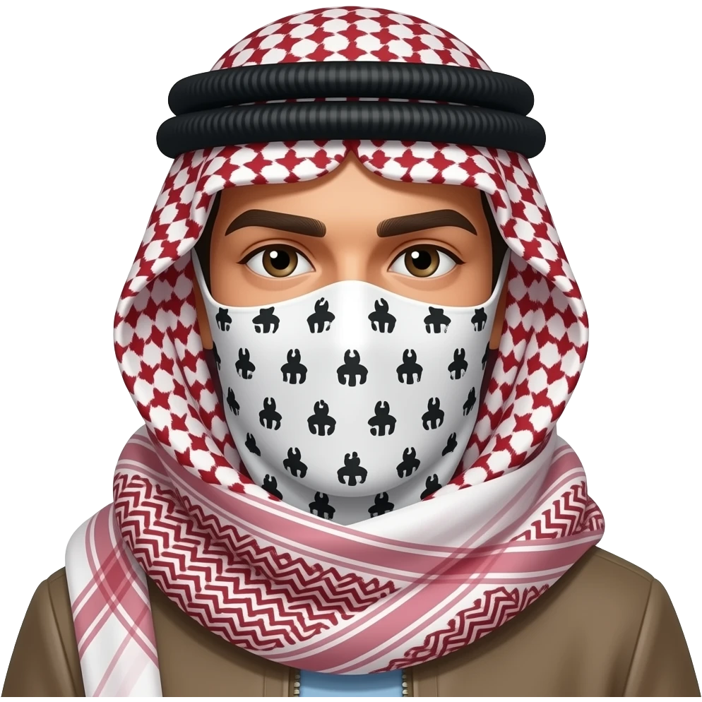 Covering face with keffiyah emoji