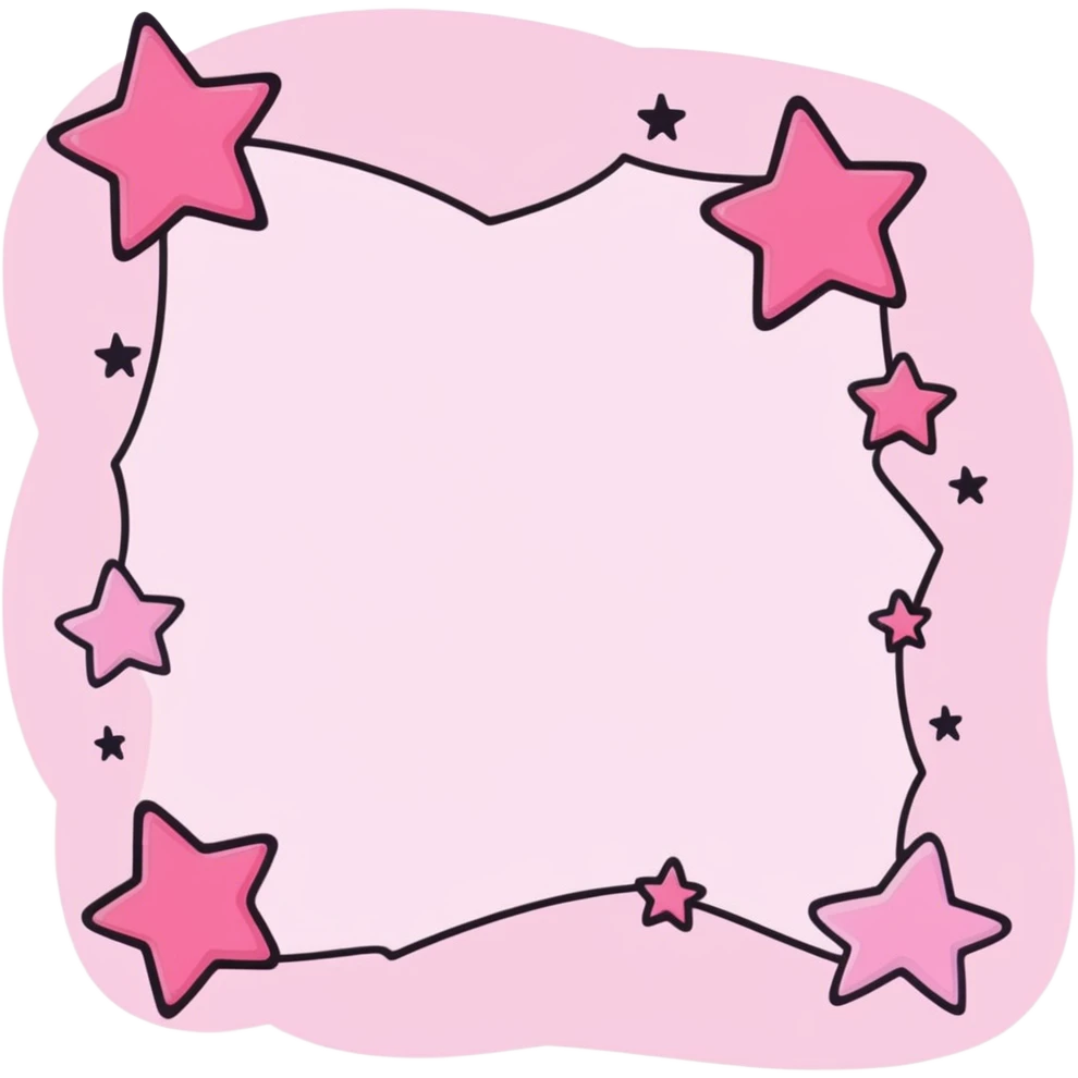 Pink Glitter Stars and Hearts emoji