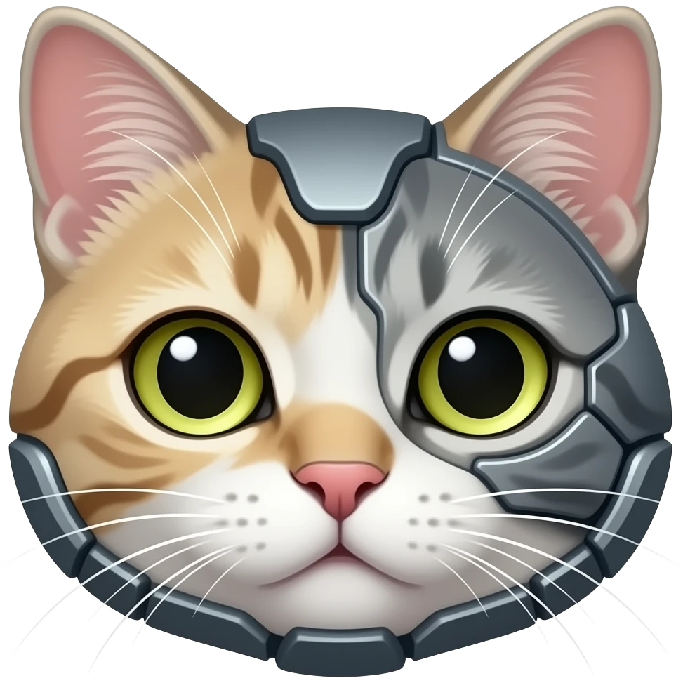 cyborg kitty emoji face emoji