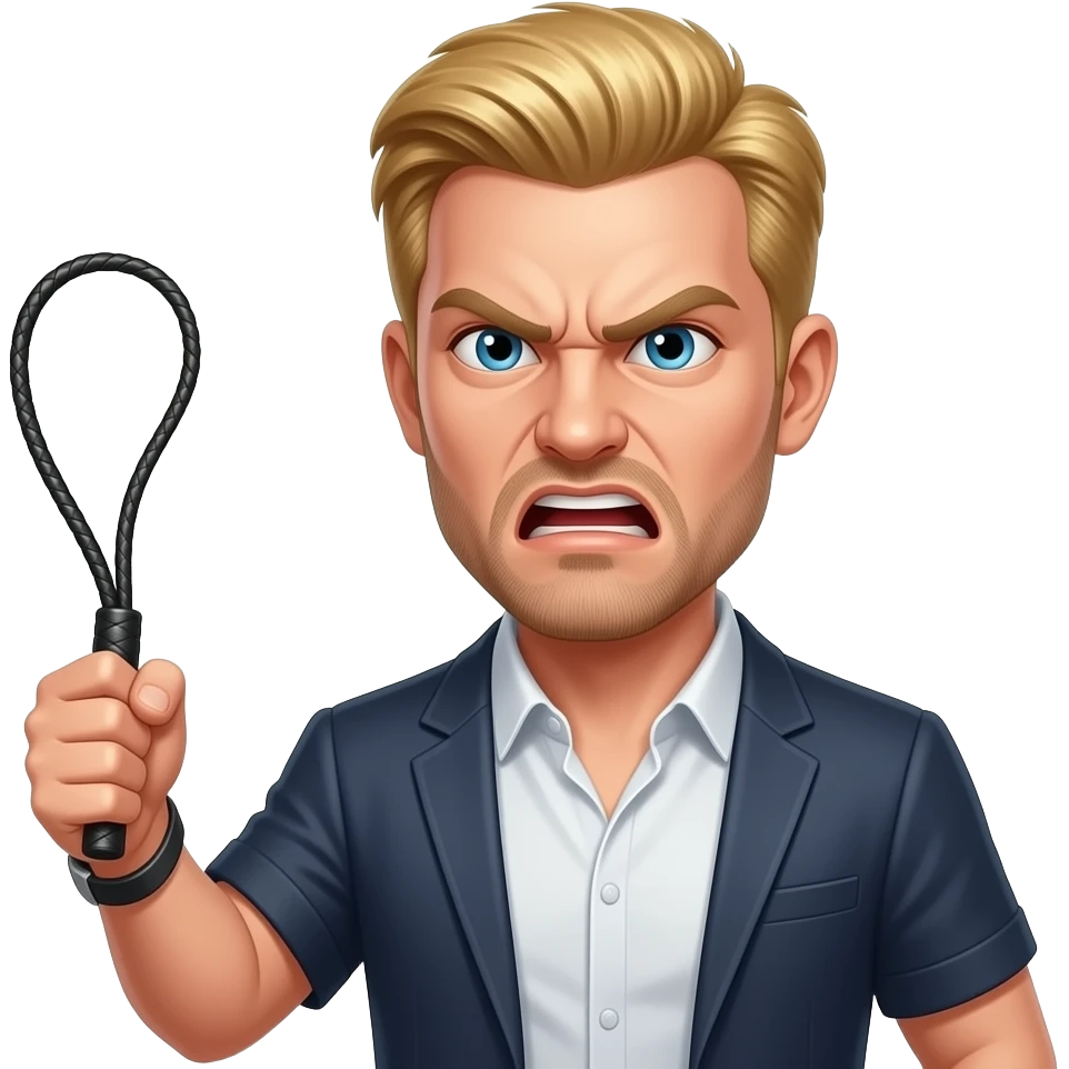 chicote + 👱🏼 =  😡 emoji