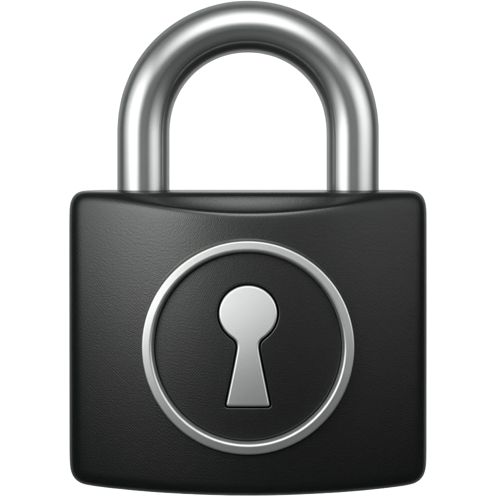 Um perfume em formato de cadeado preto emoji